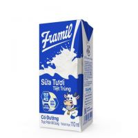 Thùng 48 hộp sữa tươi tiệt trùng Framil có đường 110ml